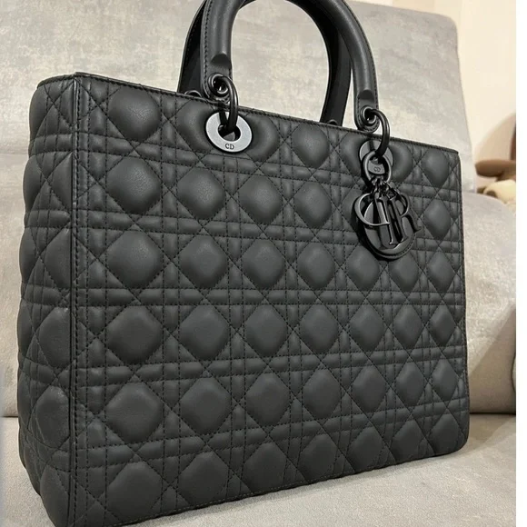 Lady Dior Large Ultra Matte Black - Picture 2 of 9